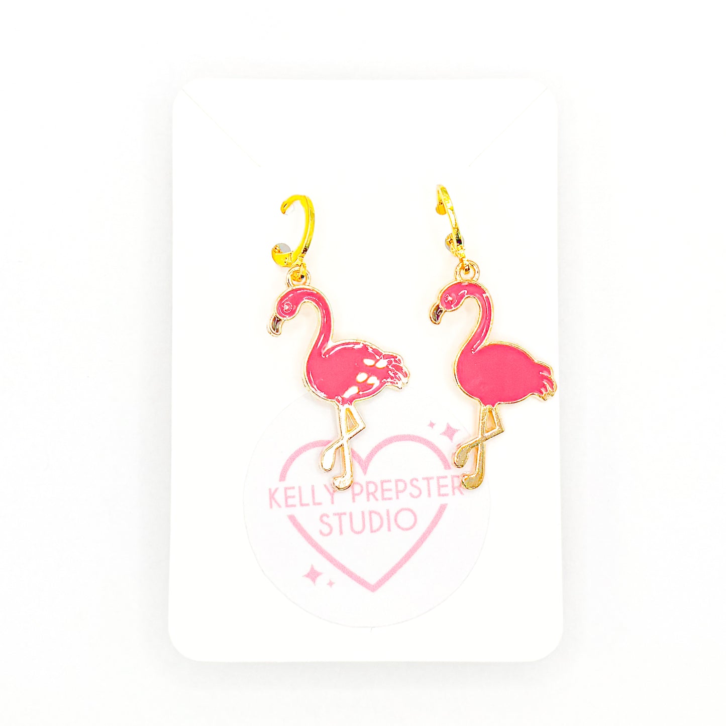 Flamingo Huggie Earrings