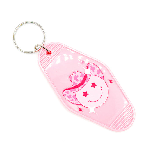 Pink "Cowgirl Smile" Keychain