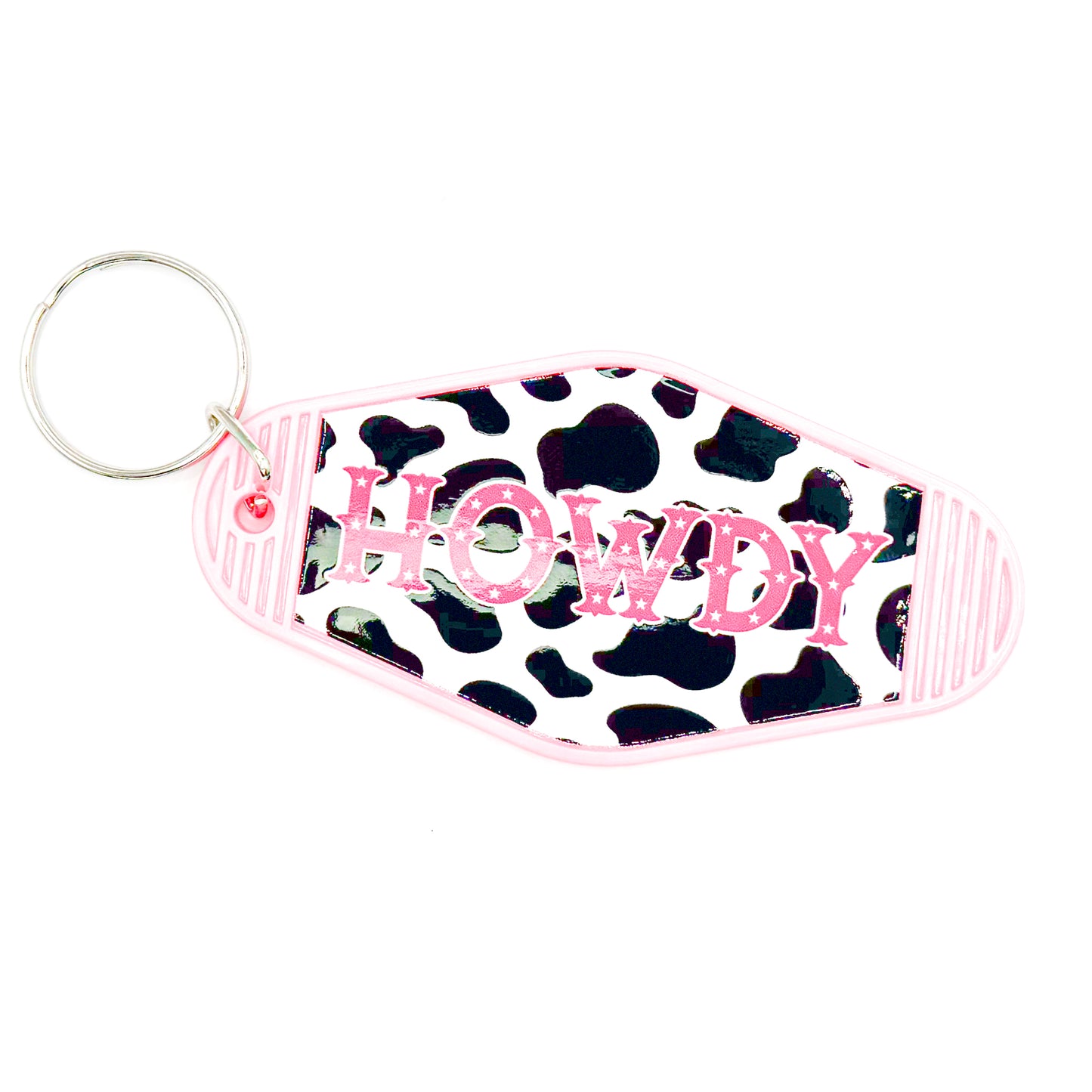 Pink "Howdy" Keychain