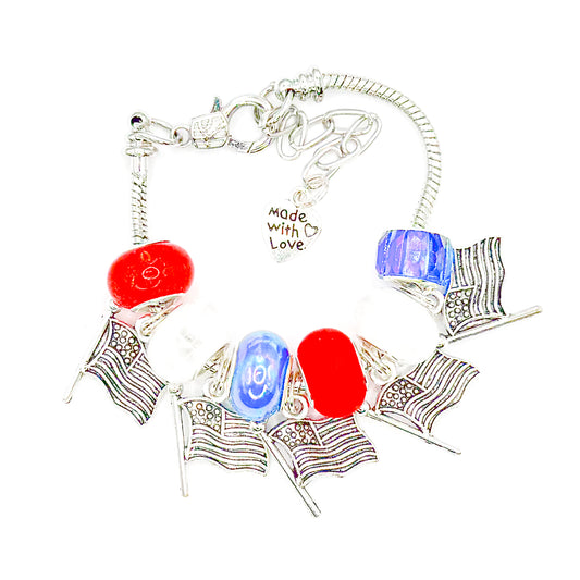 Patriotic European Charm Bracelet