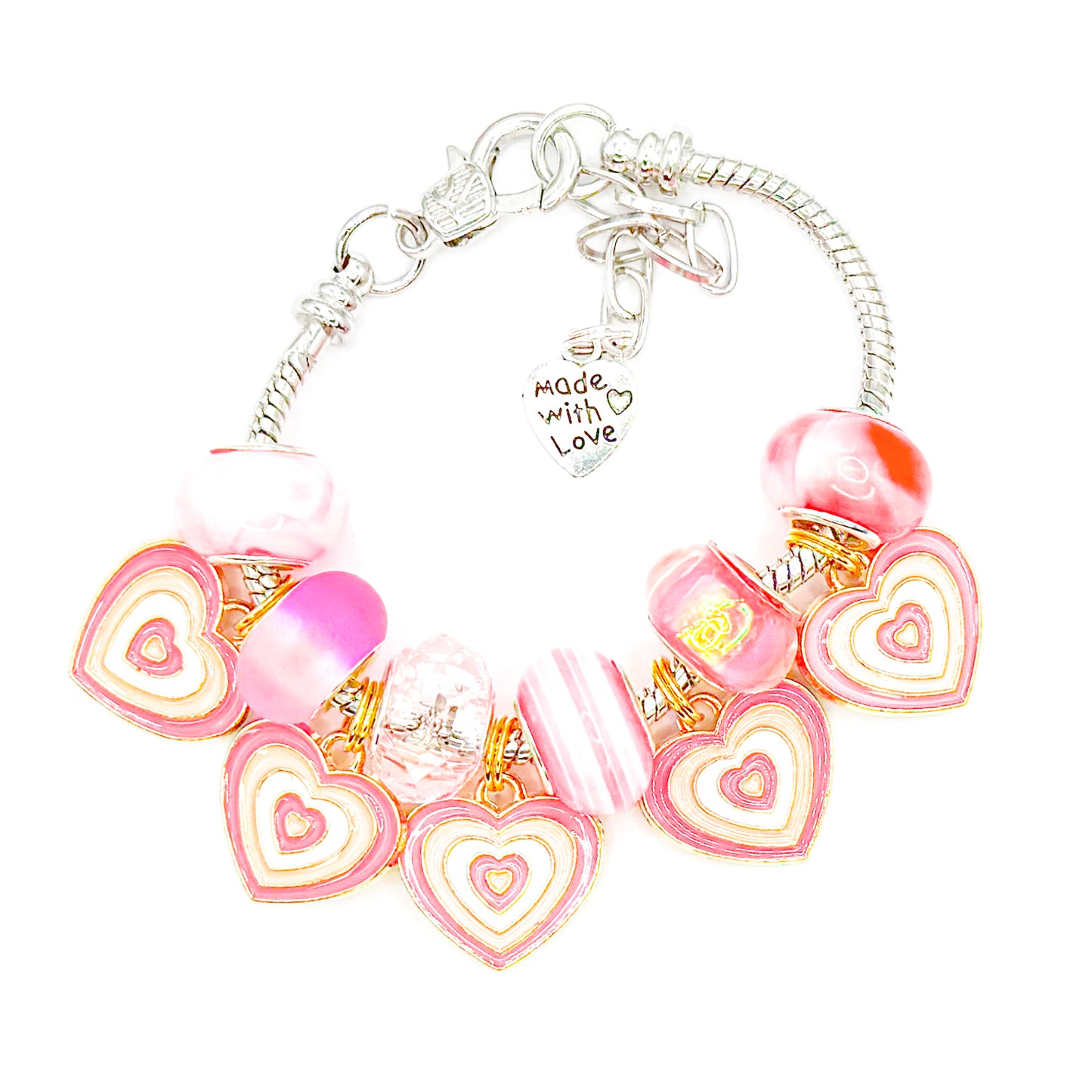 Groovy Hearts European Charm Bracelet