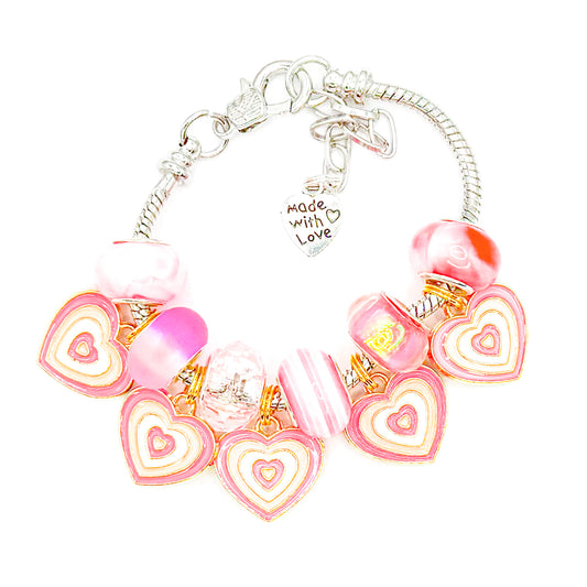 Groovy Hearts European Charm Bracelet