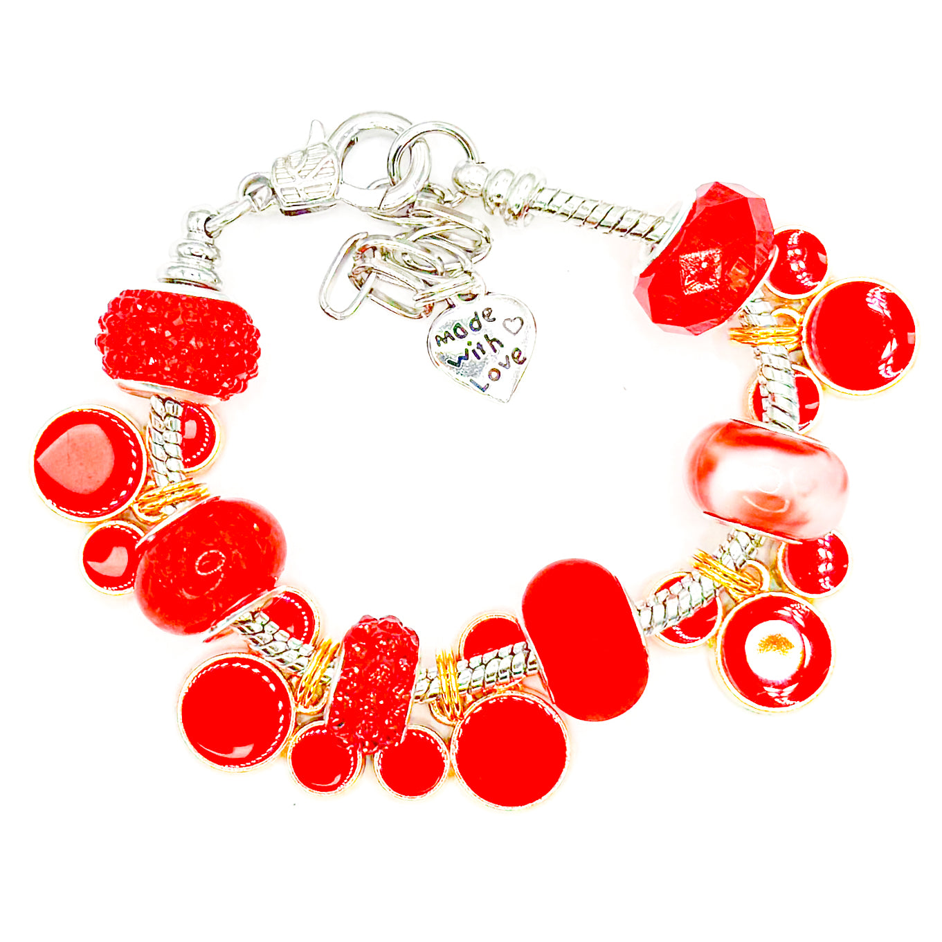 Red Magic European Charm Bracelet