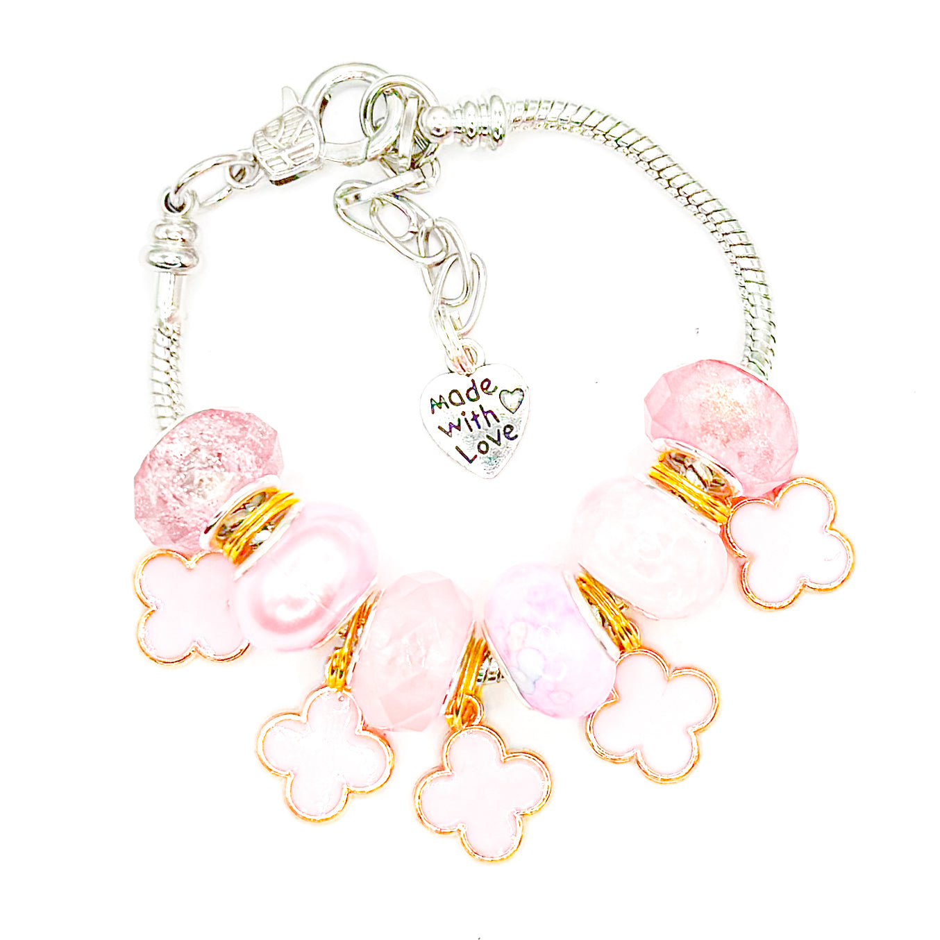 Pink Preppy Sparkles 2.0 European Charm Bracelet