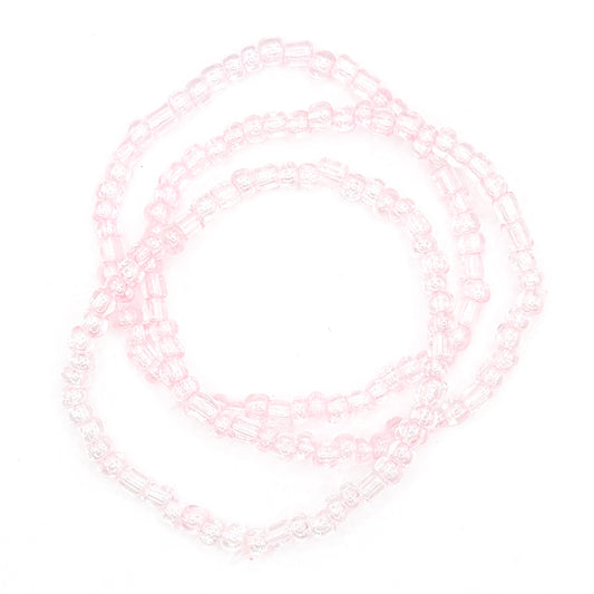 Baby Pink Seed Bead Stackers (Set of 3)