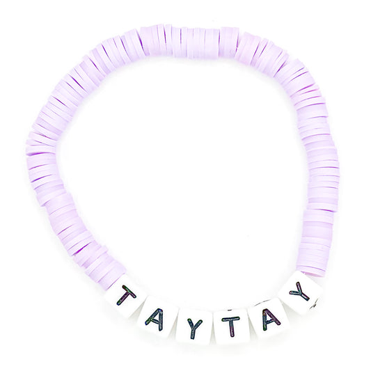 "TayTay" Purple Clay Beaded Bracelet