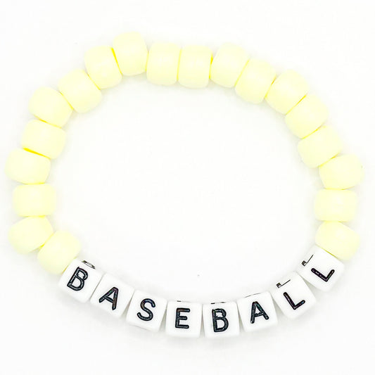 White "Baseball" Beaded Bracelet