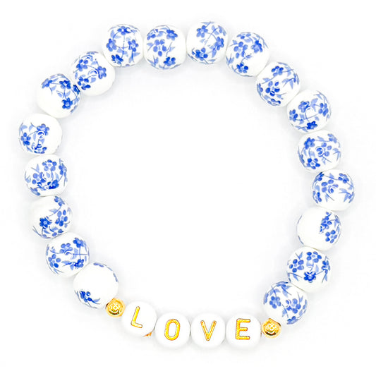 Coastal Granddaughter "LOVE" Glass Beaded Bracelet