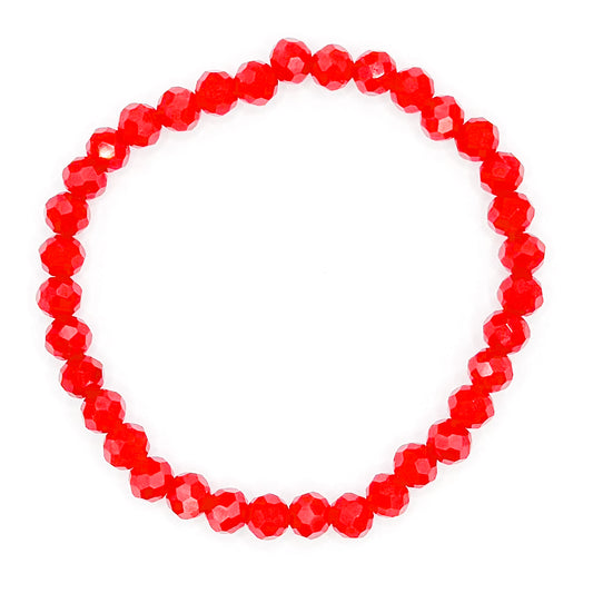 Red Firework Glass Beaded Bracelet