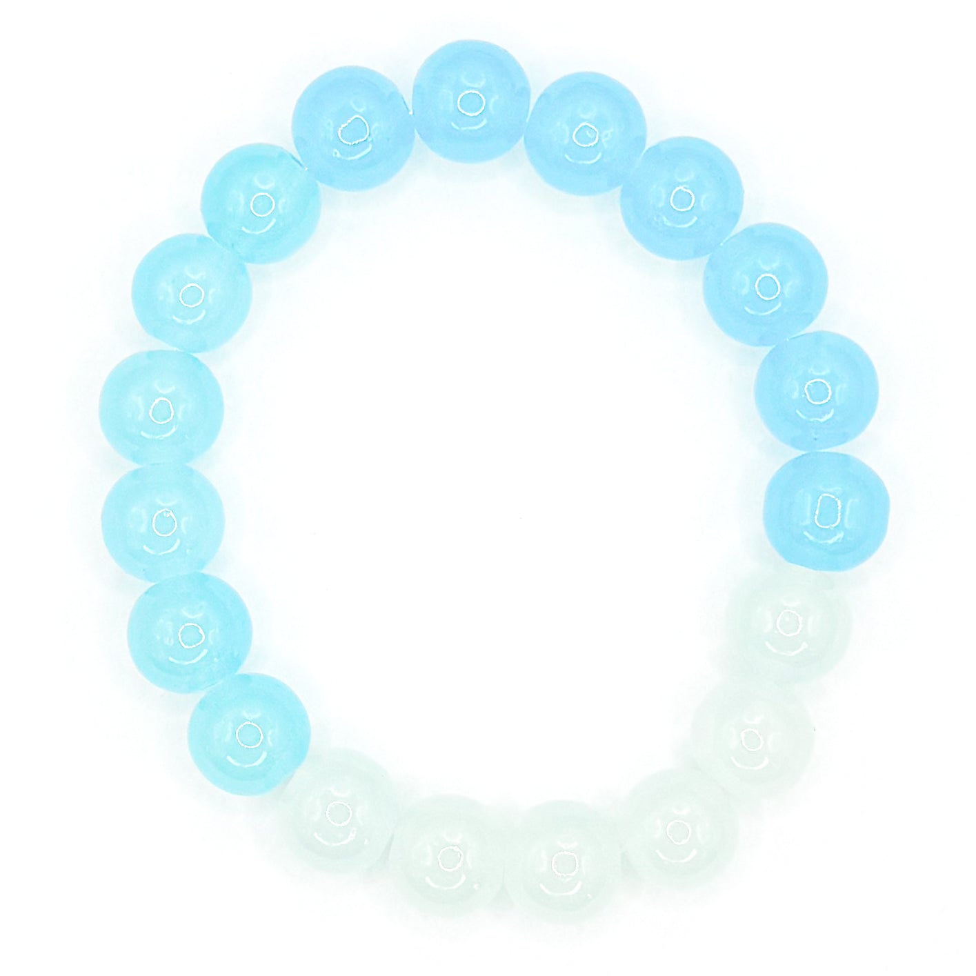 Blue Color BlockGlass Beaded Bracelet