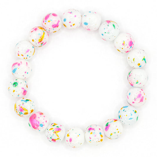 Marble Paintball Glass Beaded Bracelet