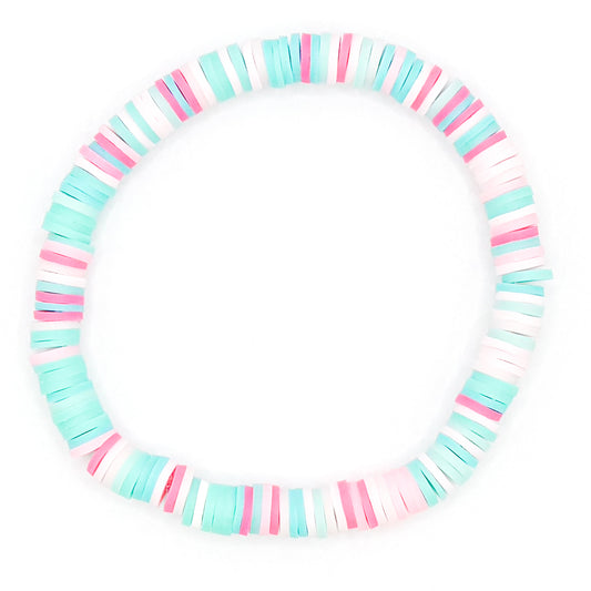 Cotton Candy Clay Beaded Bracelet