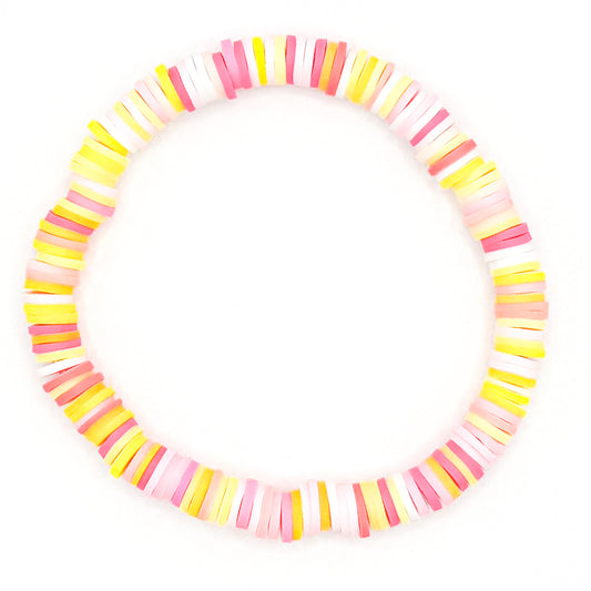 Pink Lemonade Clay Beaded Bracelet