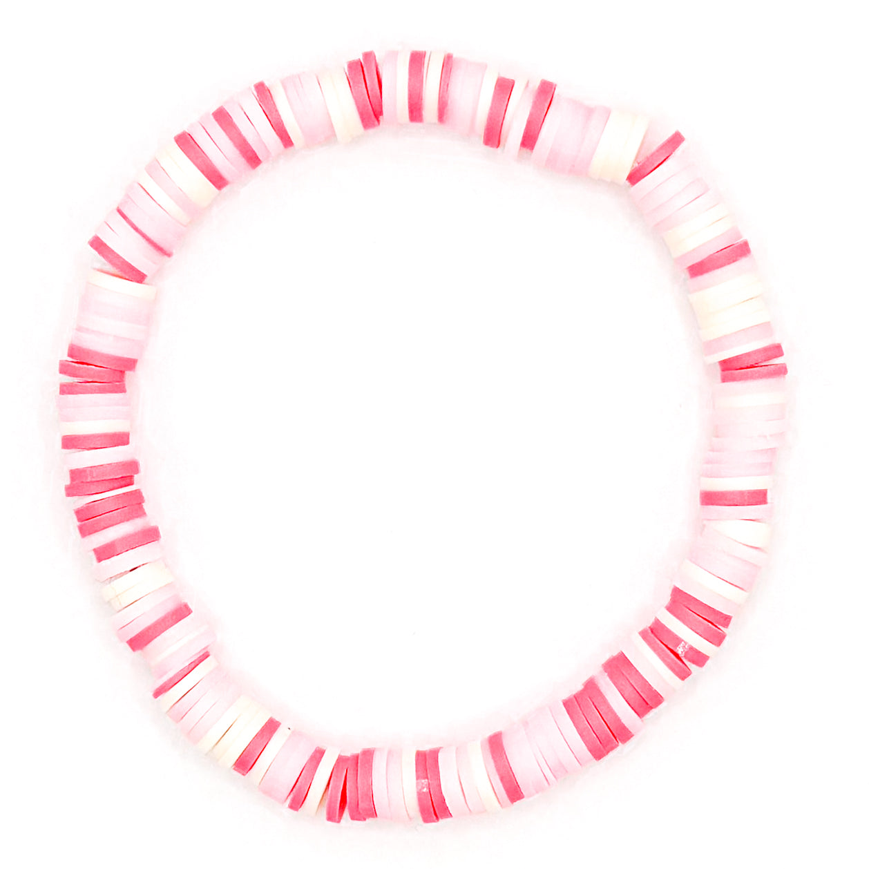 Classic Preppy Pink Clay Beaded Bracelet