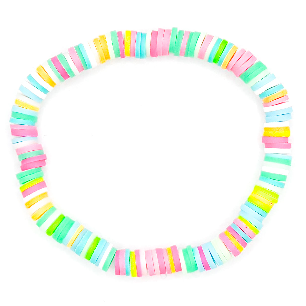 Neon Palm Clay Beaded Bracelet