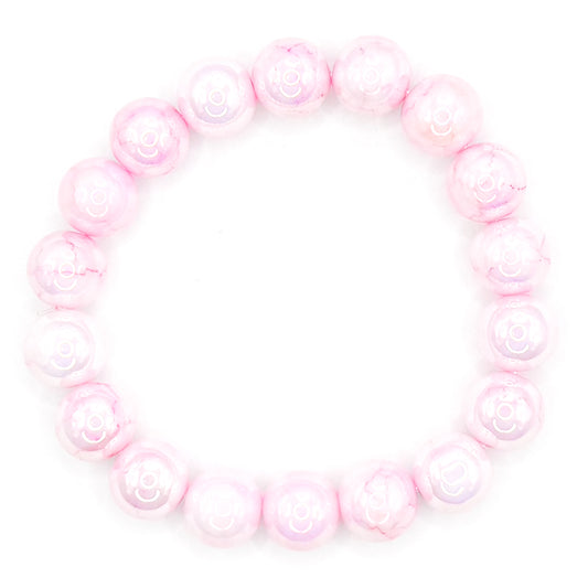 Pink Marble 1.0 Stacker Beaded Bracelet