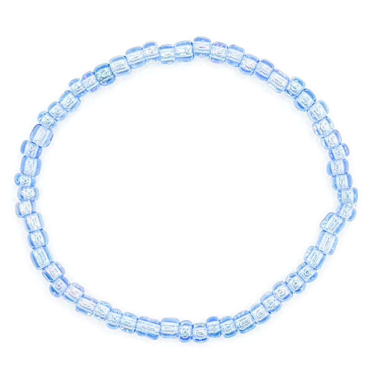 Clear Blue Seed Bead Bracelet