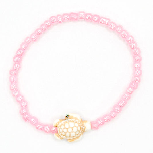 Baby Pink Sea Turtle Beaded Bracelet