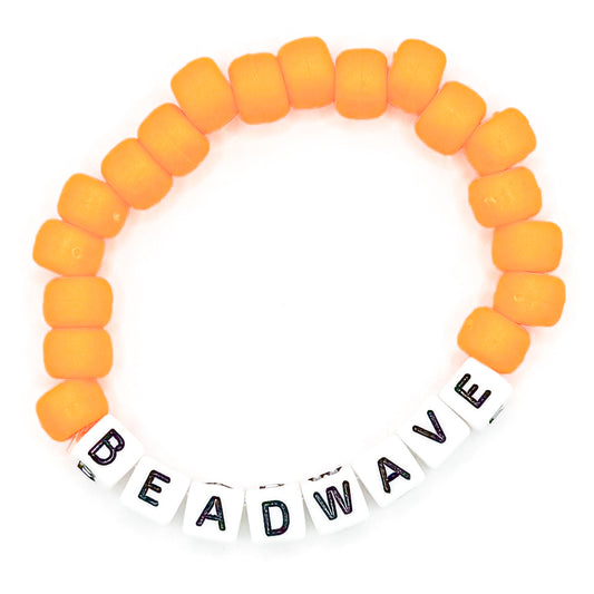 Orange "BeadWave" Beaded Bracelet