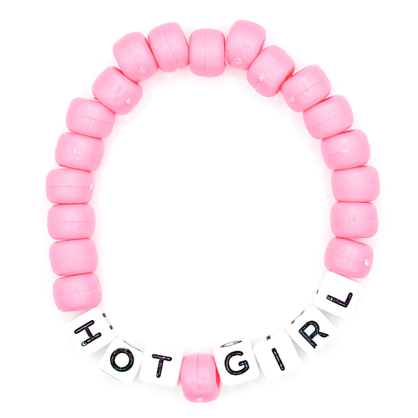 Pink "Hot Girl" Beaded Bracelet