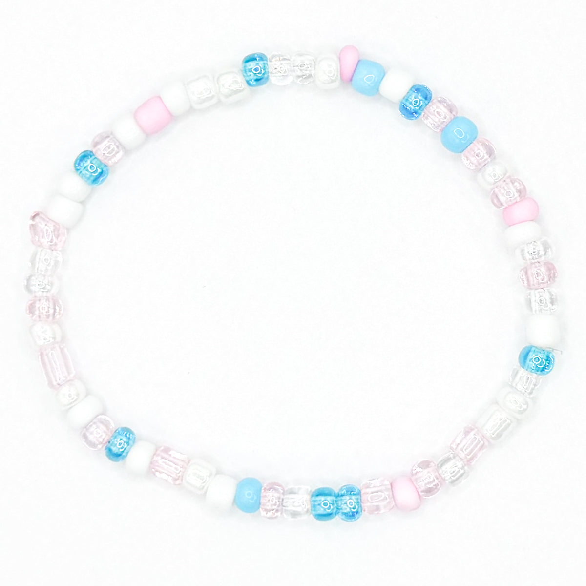 Clear Cotton Candy Beaded Bracelet