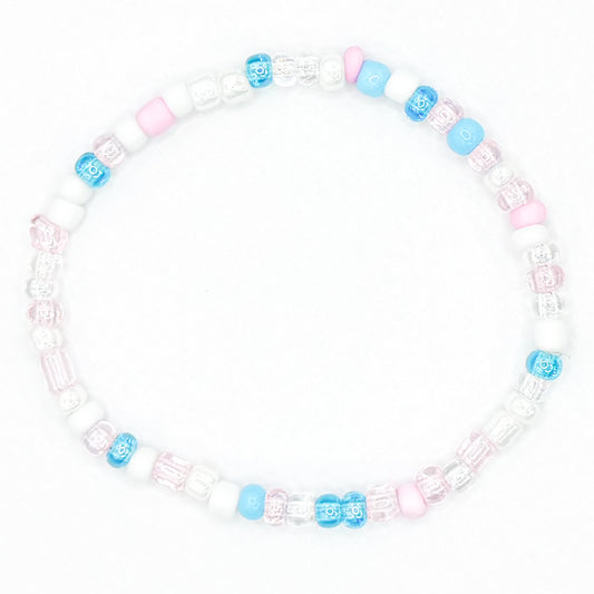 Clear Cotton Candy Beaded Bracelet