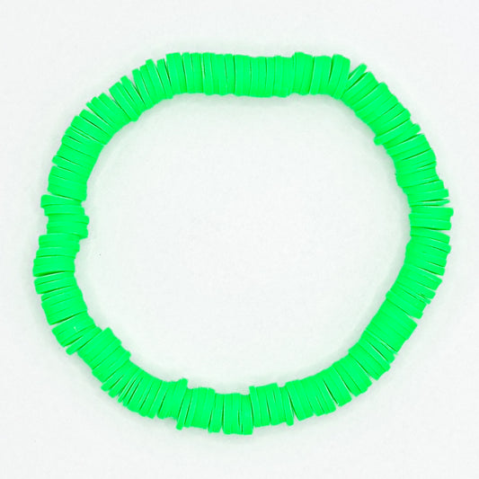 Bright Green Clay Beaded Bracelet