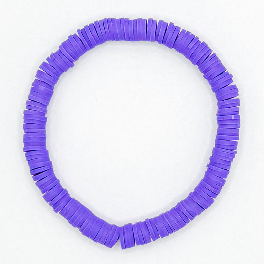 Purple Clay Beaded Bracelet