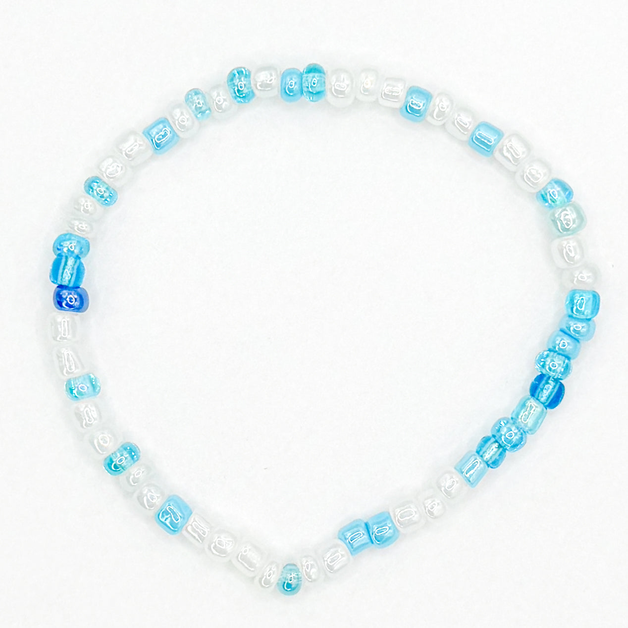 Luvly Blue Seed Beaded Bracelet