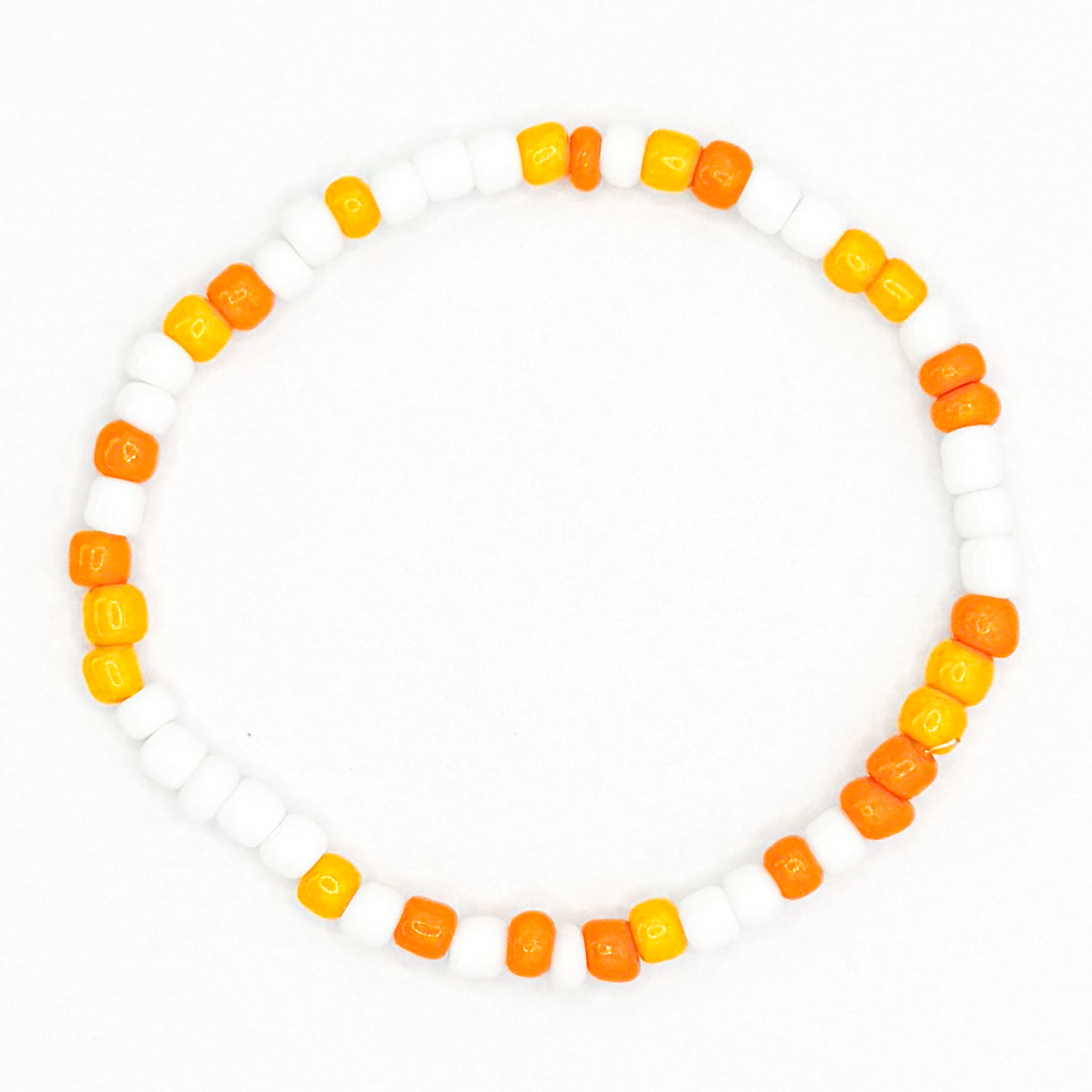 Candy Corn Seed Beaded Bracelet