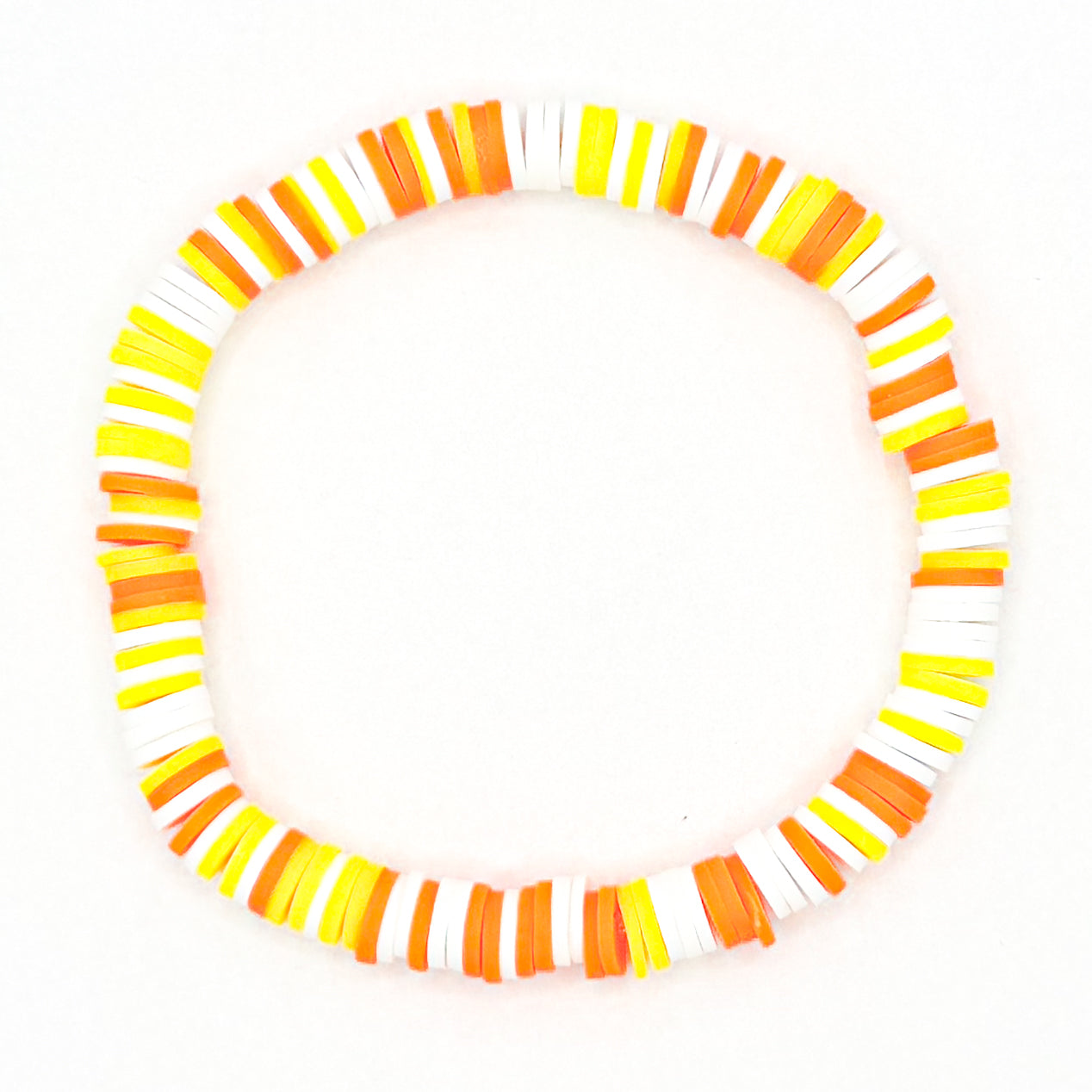 Candy Corn Clay Beaded Bracelet