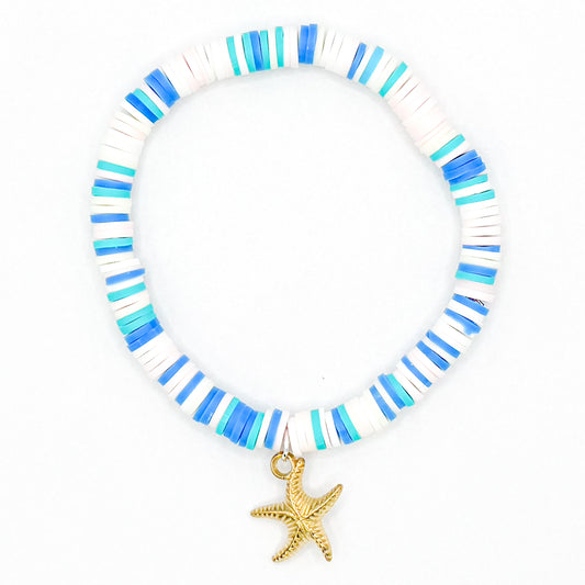 Beach Babe Starfish Clay Beaded Bracelet