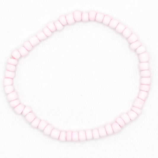 Matte Baby Pink Seed Beaded Bracelet