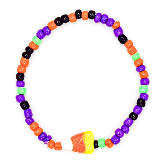 Creep It Real Candy Corn Seed Bead Bracelet