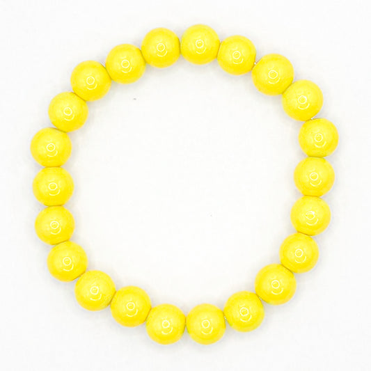 Matte Yellow Glass Beaded Bracelet