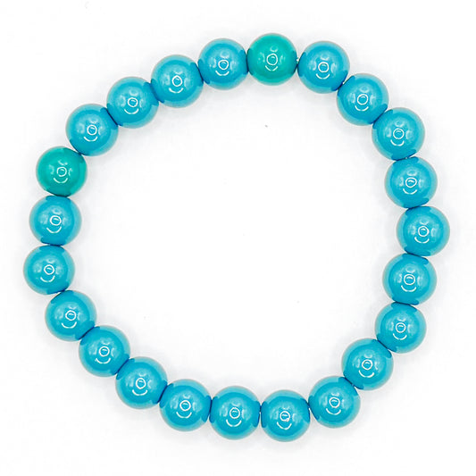 Teal Glass Beaded Bracelet