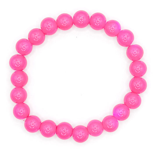 Magenta Glass Beaded Bracelet