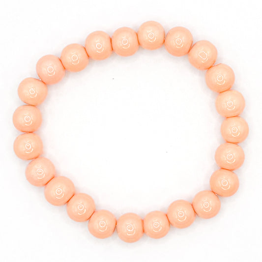 Peach Glass Beaded Bracelet