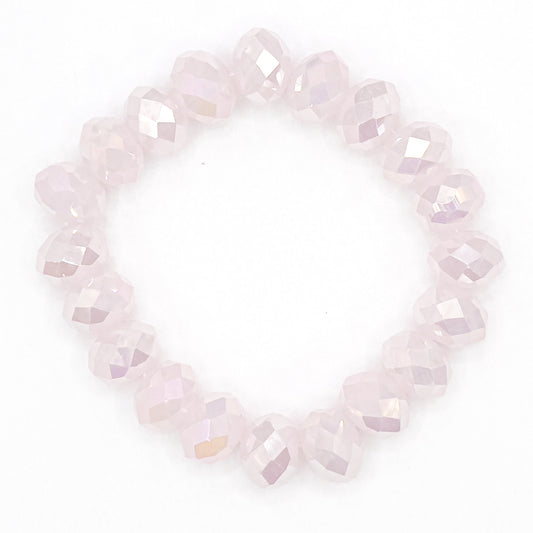 Baby Pink Star Blast Glass Beaded Bracelet