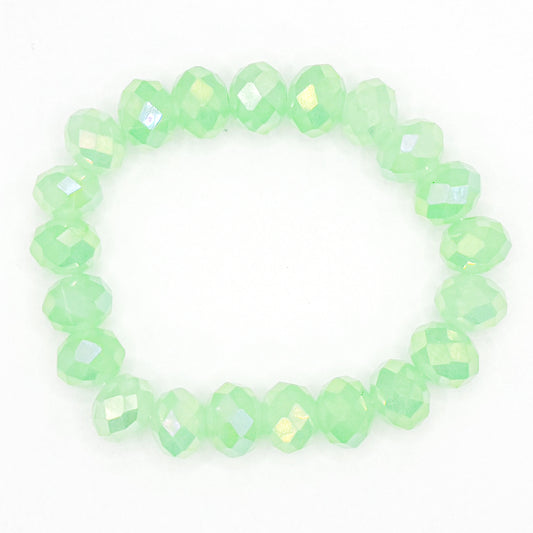 Light Green Star Blast Glass Beaded Bracelet