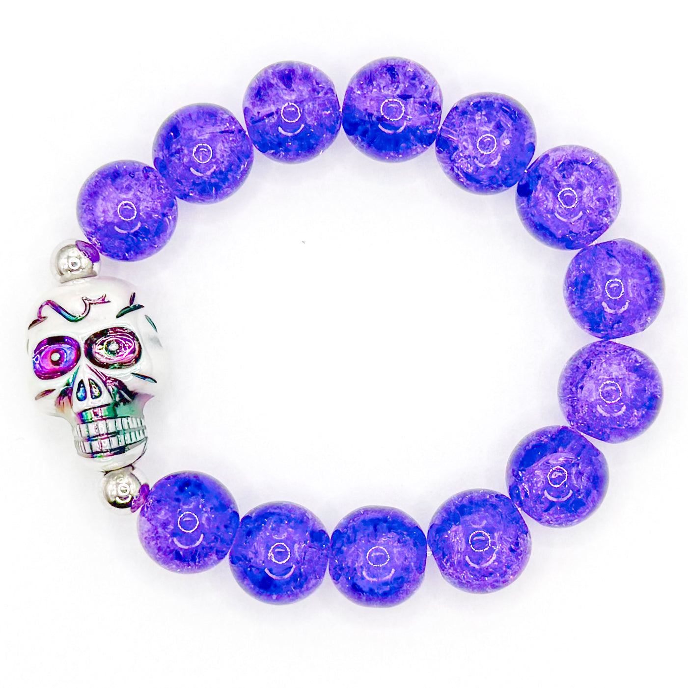 Skelly Jelly Glass Beaded Bracelet