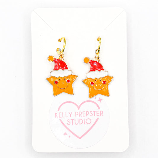 Christmas Star Huggie Earrings