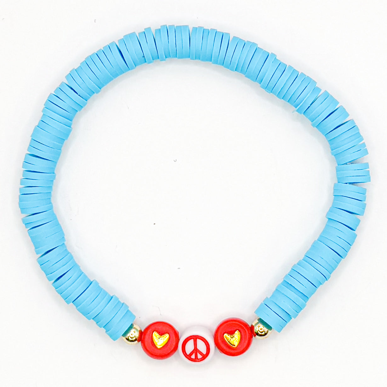 Peace Love and Joy Holiday Beaded Bracelet