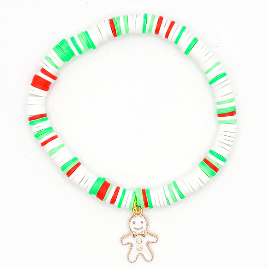 Festive Gingerbread Man Beaded Bracelet