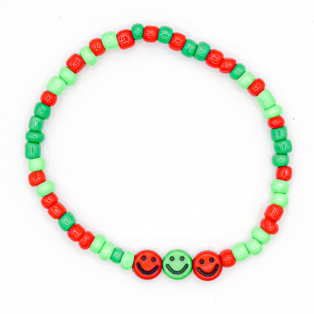 Festive Smileys Seed Beaded Bracelet