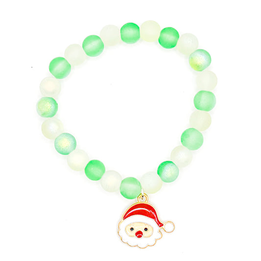 Santa Bubbles Glass Beaded Bracelet