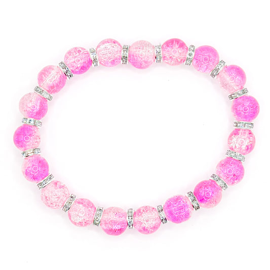 Pretty Pink Glass Beaded Bracelet