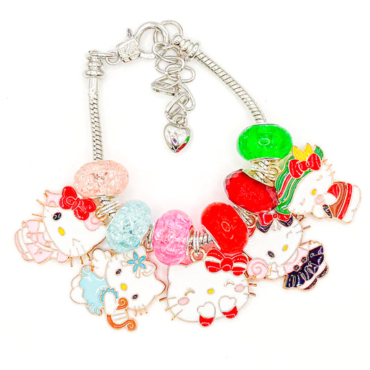 Angel Kitty European Charm Bracelet