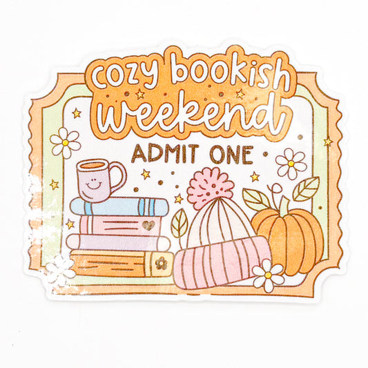 Cozy Bookish Weekend Sticker