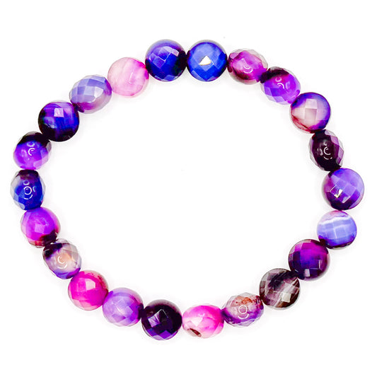 Amethyst Glass Beaded Bracelet